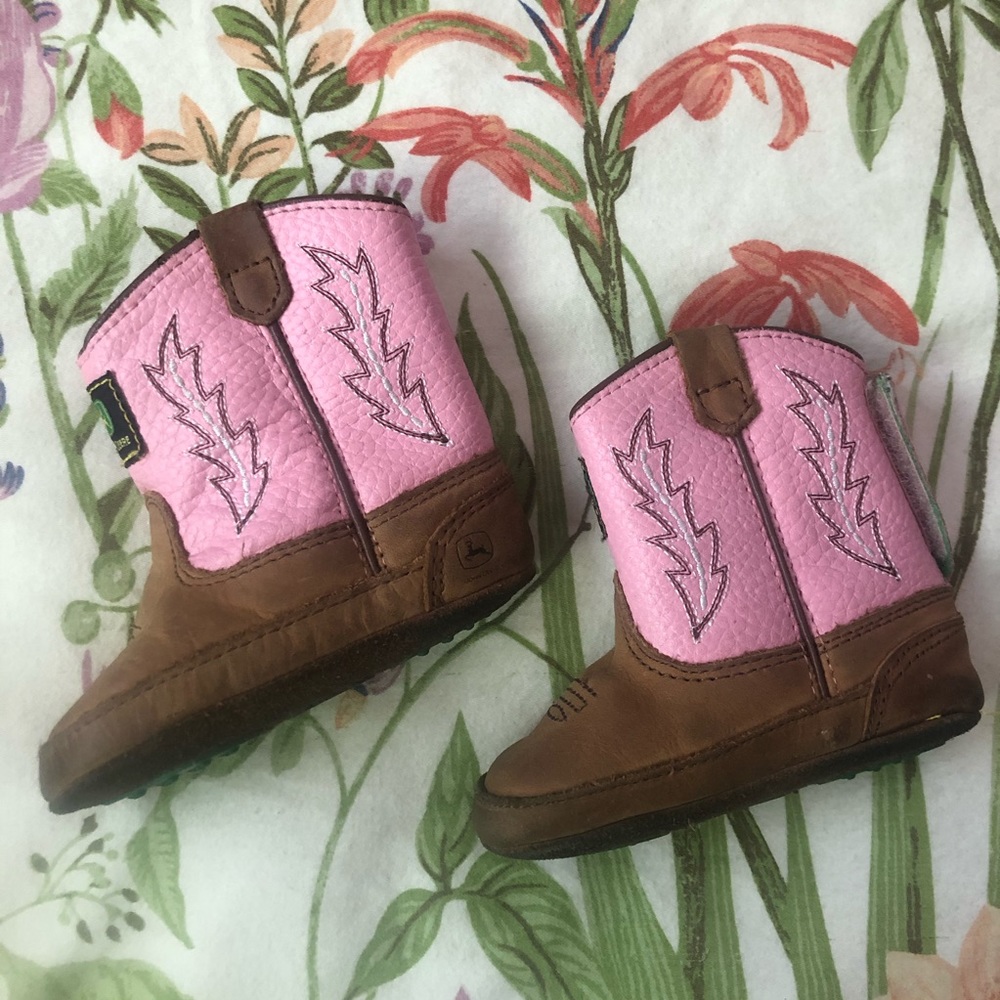 John Deere toddler leather boots
